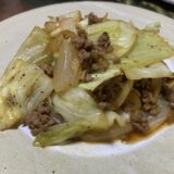 AIレシピ　挽肉とキャベツのカレー炒め